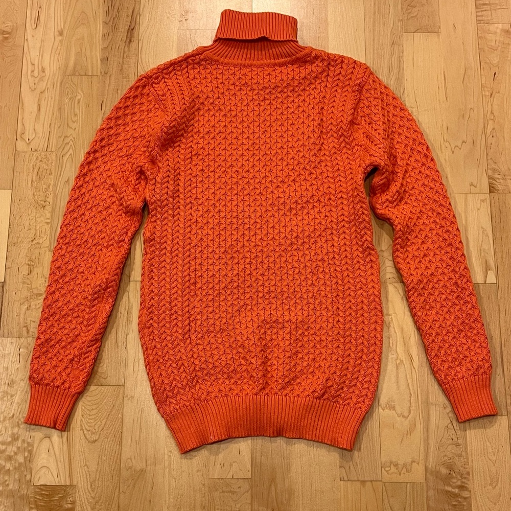 Orange Coofandy Men’s Turtle Neck Sweater - Size Small